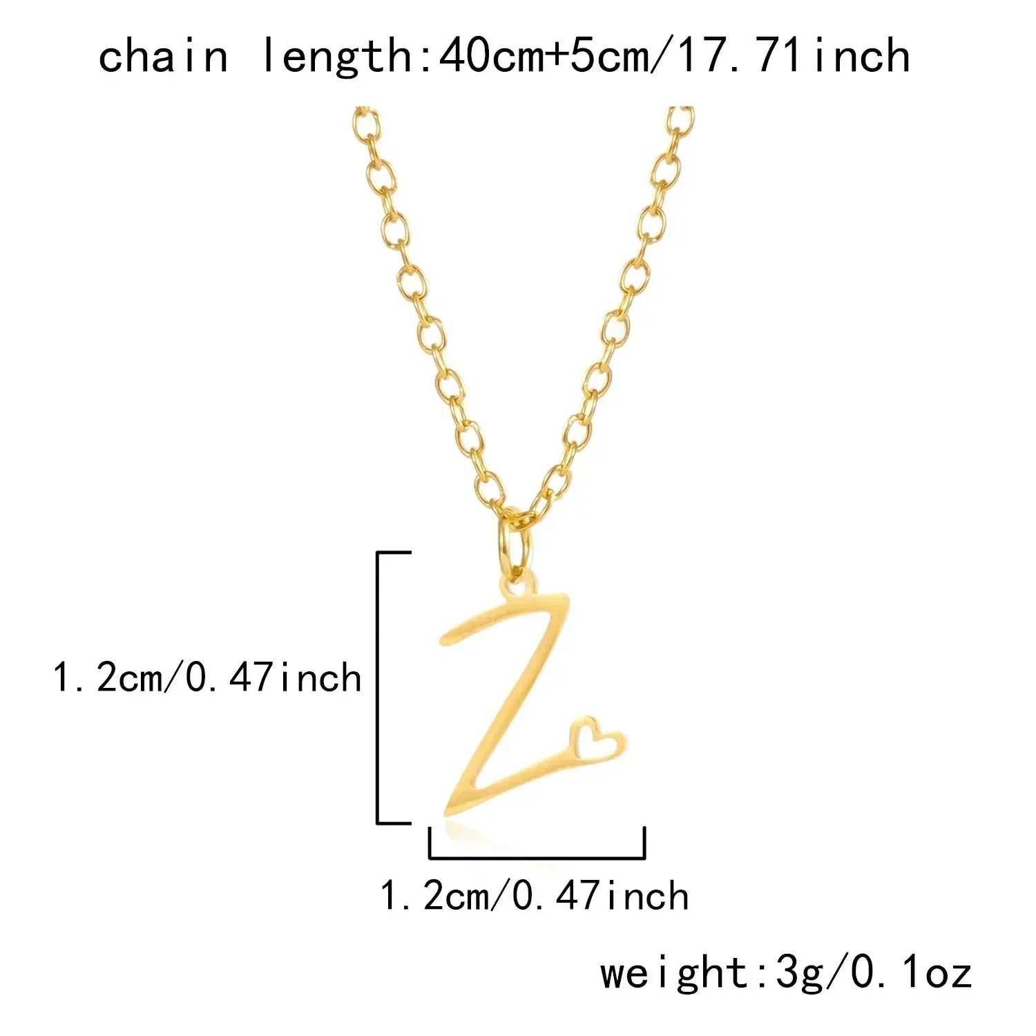 26 Initial Letters Heart Pendant Stainless Steel Necklace for Women Gold Color A-Z Alphabet Choker Chain Birthday Jewelry Gift