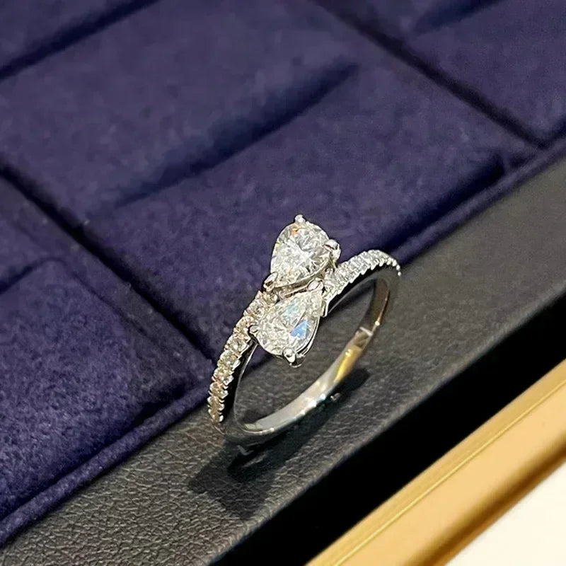 2025 New Shiny Zircon Ring Engagement Ceremony Women's Accessories Wedding Fashion  Jewelry Simple  Wholesale