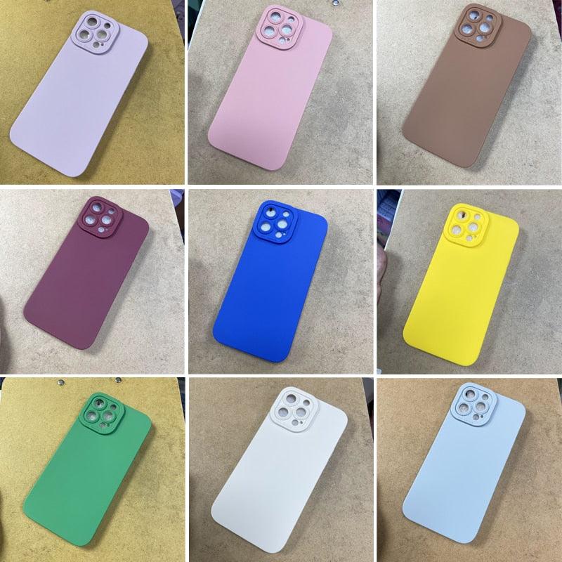 High-end Black Shockproof Silicone Phone Case For iPhone 13 12 Pro 11 Pro Max For Men Protect Lens Cover Compatible with iPhone Silicone Rubber Case Comfortable Grip