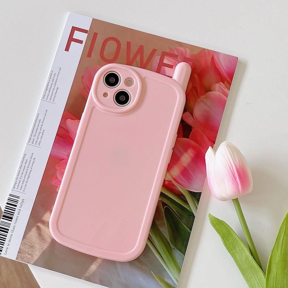 Cute Classic Retro Phone Style Case For iPhone 13 12 11 Pro Max X XR XS 7 8 Plus Shockproof Soft Silicone Cover Ultra Light Solid Color Back Cover Comfortable Grip Unique Design Phone Case