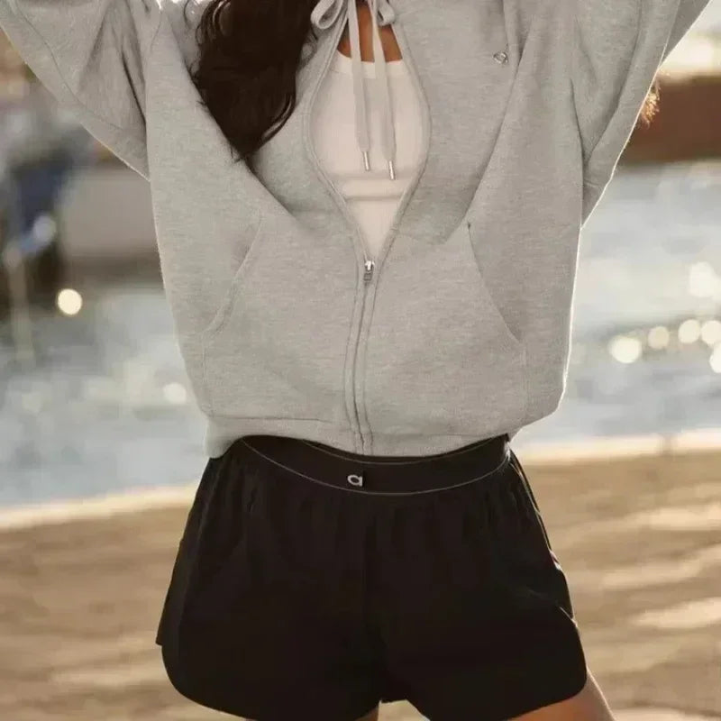 Outdoor Running Anti-Shine Sports Shorts Letter High Waisted Webbing Yoga Fitness Quick Dry Shorts