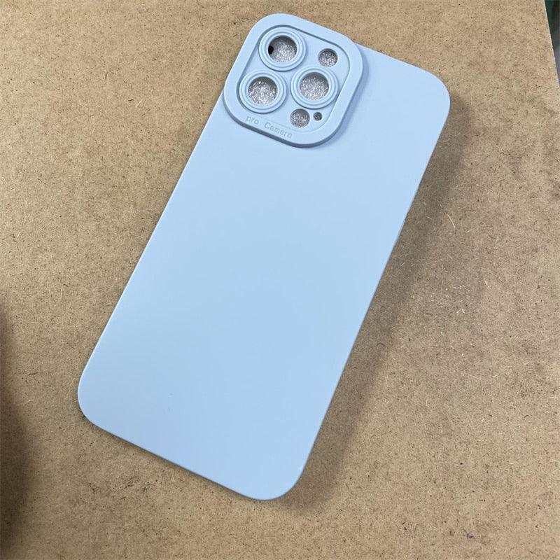 High-end Black Shockproof Silicone Phone Case For iPhone 13 12 Pro 11 Pro Max For Men Protect Lens Cover Compatible with iPhone Silicone Rubber Case Comfortable Grip