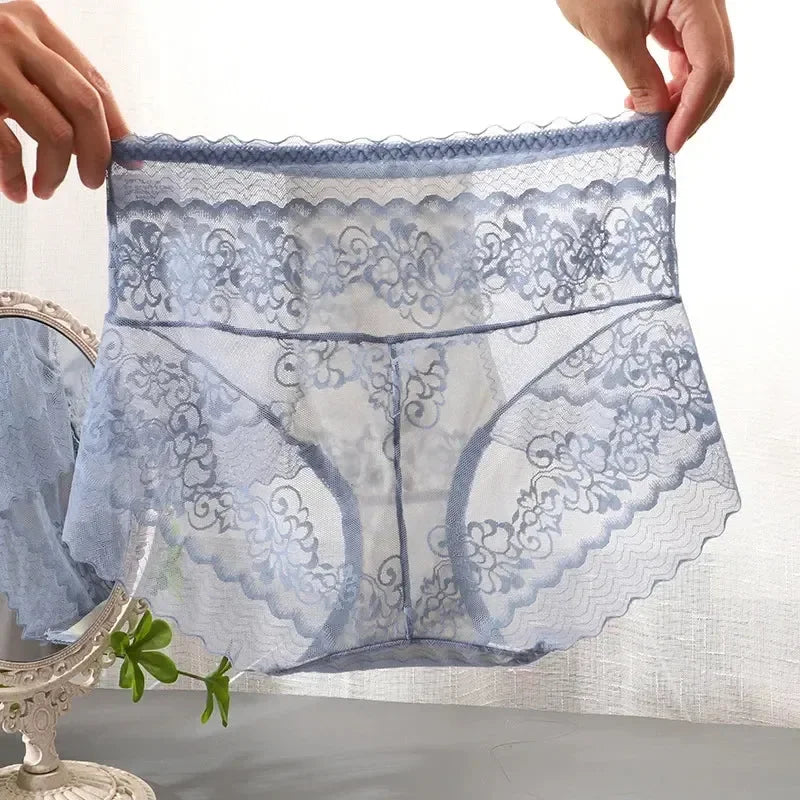 XL-3XL Big Size Women Lace Panties Summer Transparent Hollow Briefs Female  Lingerie Sexy Underwear Breathable Underpants New