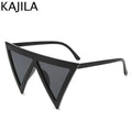 Oversized Triangle Punk Shiled Sunglasses Women Big Frame 2025 Luxury Brand Windproof Eyewear For Ladies UV400 Goggle Shades