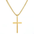 Punk Cross Pendant Link Chain for Men Women 316L Stainless Steel Hip Hop Necklace Gold Silver Fashion Jewelry Gift Waterproof