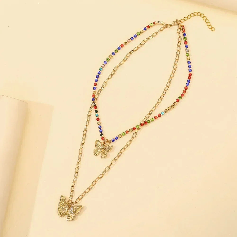 Luxurious Square Pink Zircon Pendant Necklace For Women Fashionable Personalized Daily Accessory Party Jewelry Birthday Gifts