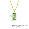 Summer Waterproof Necklace for Women, Nature Abalone Shell Heart Square Round Shape Pendant Statement Jewelry