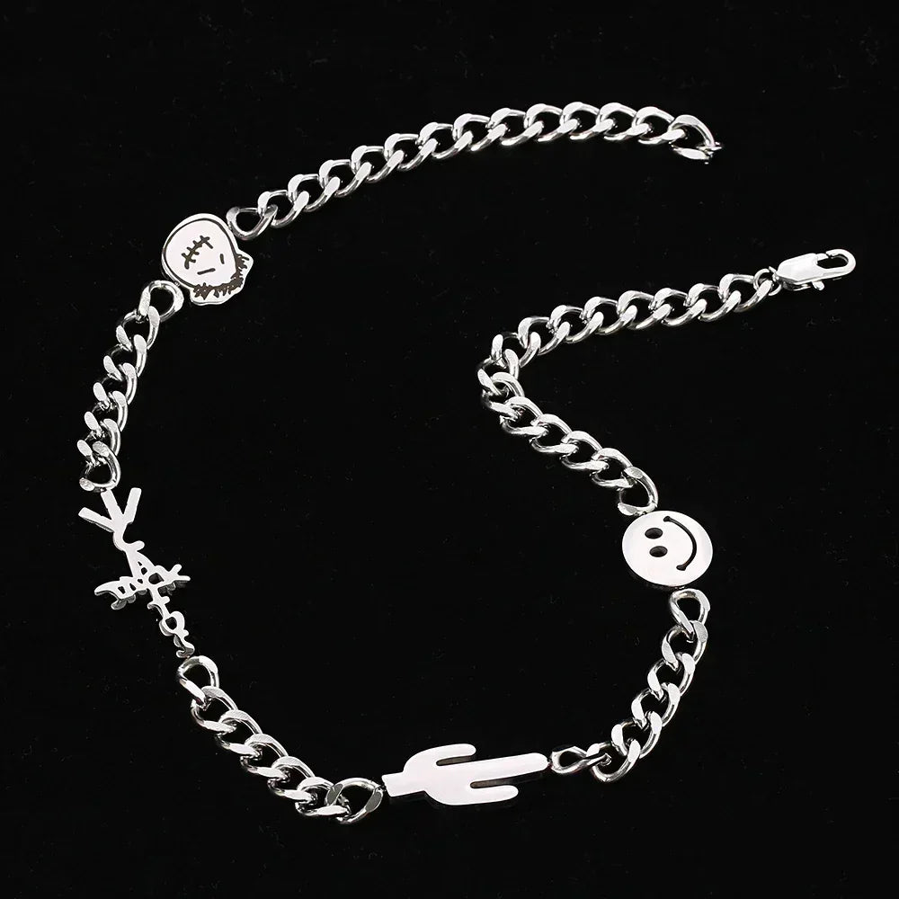 Men Hip Hop Full Rhinestone King Queen Pendants Necklaces Bling Bling Iced Out Cuban Link Chain Hiphop Necklace Men Jewelry Gift