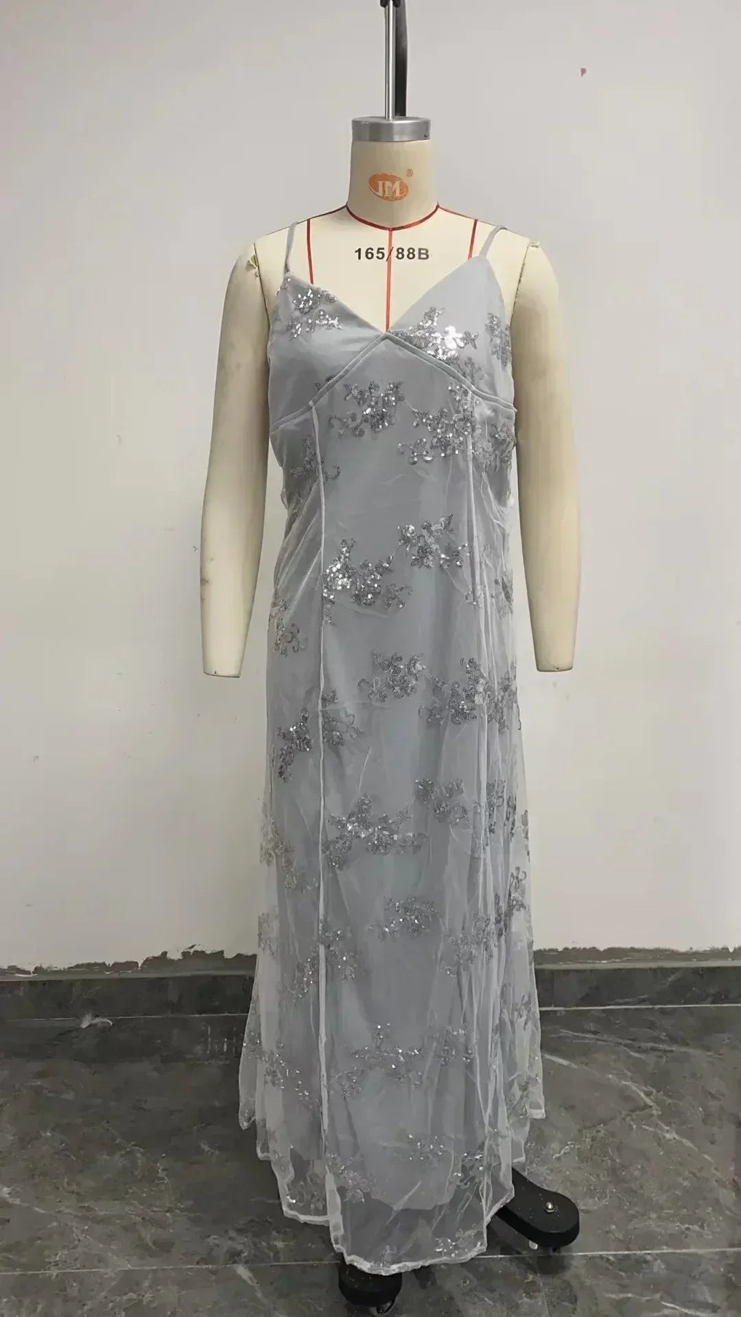 Women Dresses Sleeveless V Neck Pullover Sequins Party Dress Vestidos Formal Floor Length Sexy Wrap Breast Backless Slim