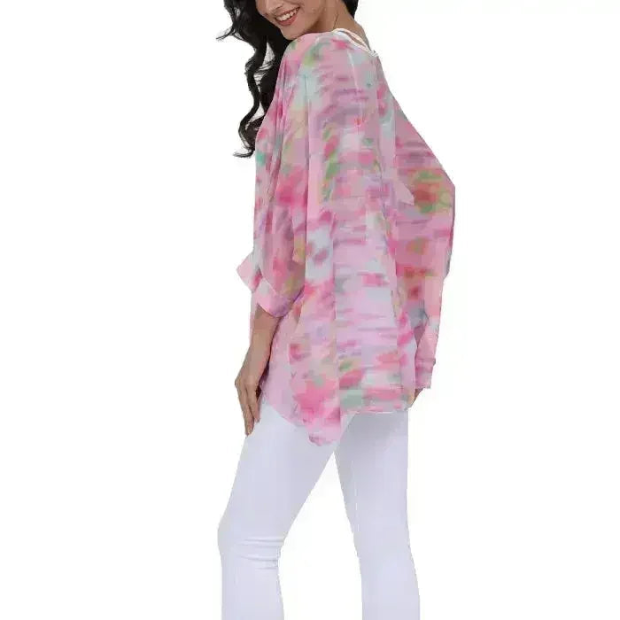 Unicorn Pink Chiffon Top - Whimsical One-Size Blouse | Femstylo