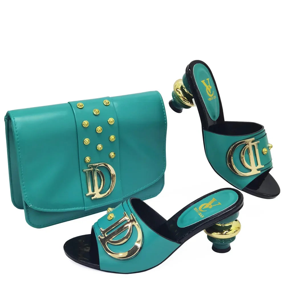 New Italian Shoes with Matching Bags Set EDL89