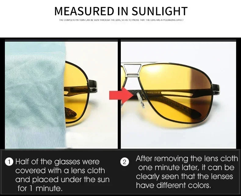 2024 UV400 Polarized Sunglasses Men Women Outdoor Discoloration Eyewear Men Trendy Photochromic Night Vision Sun Glasses