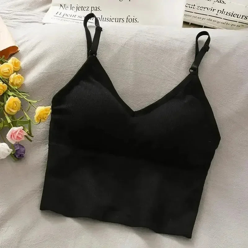 Womens Tops Sexy Tank Top Women Built in Bra Solid Color Camis for