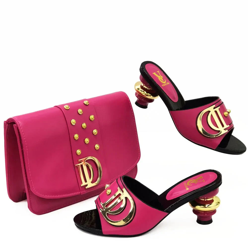 New Italian Shoes with Matching Bags Set EDL89