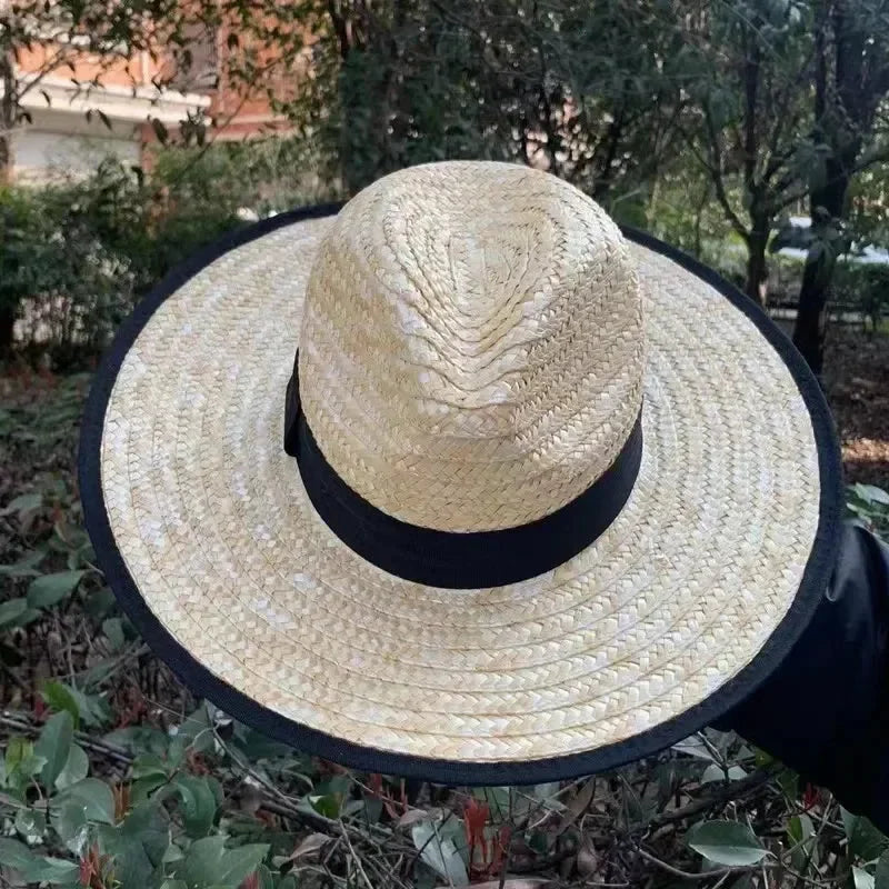 New 2024 Belt Strap Straw Sun Hat For Women Fashion Vacation Beach UV Hats Summer Wide Brim Travel Panama Hats Outdoor Wholesale