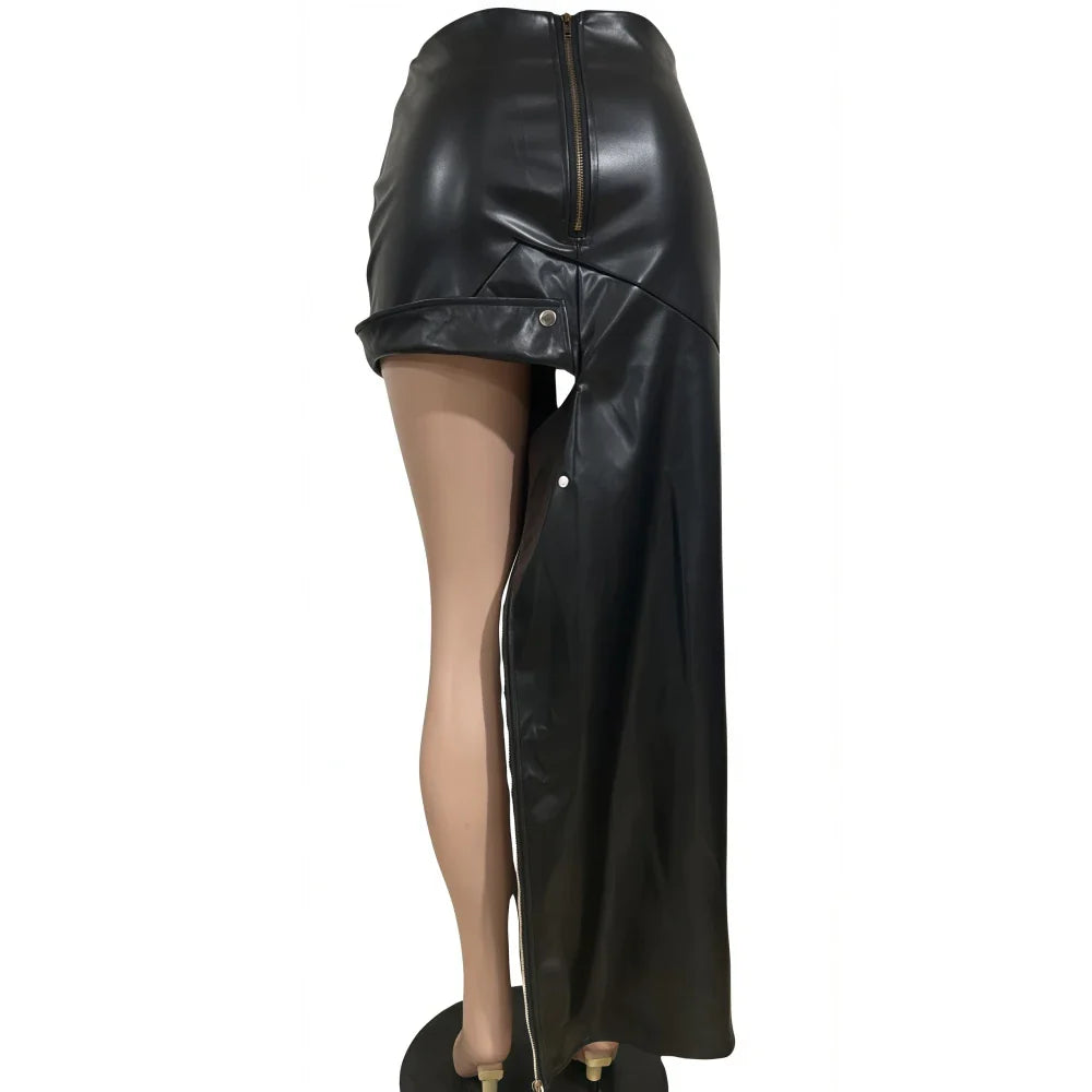 Punk Sexy Leather Bodycon Skirt