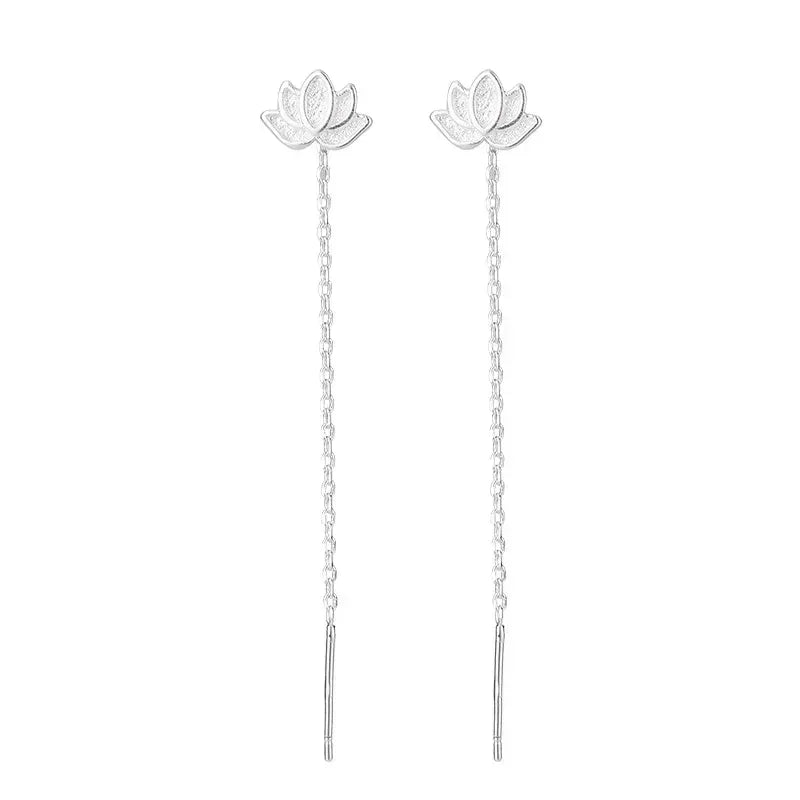 925 Silver Earring For Women Long Tassel Earrings Ear Line pendientes Fashion Zircon Star Drop Earrings