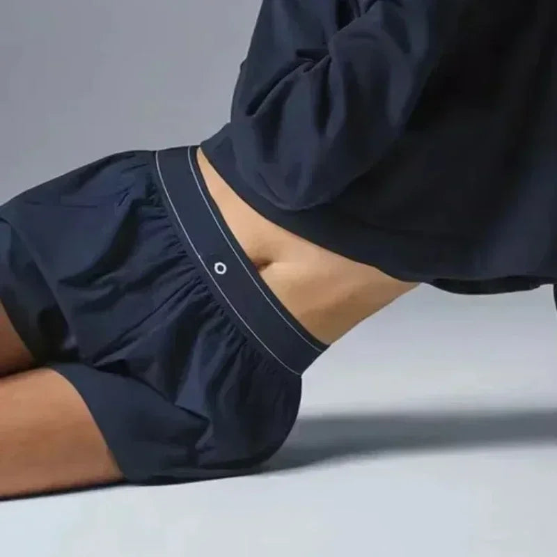 Comfort Breathable Black Cycling Shorts Summer Running Fitness New Leisure Sports Shorts Elastic High Waist Loose Yoga Shorts