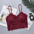 Women Wireless Lace Flower Bra Push Up Bralette Sexy Lingerie Full Cup Backless Vest Brassiere Soft Top Plus Size Underwear