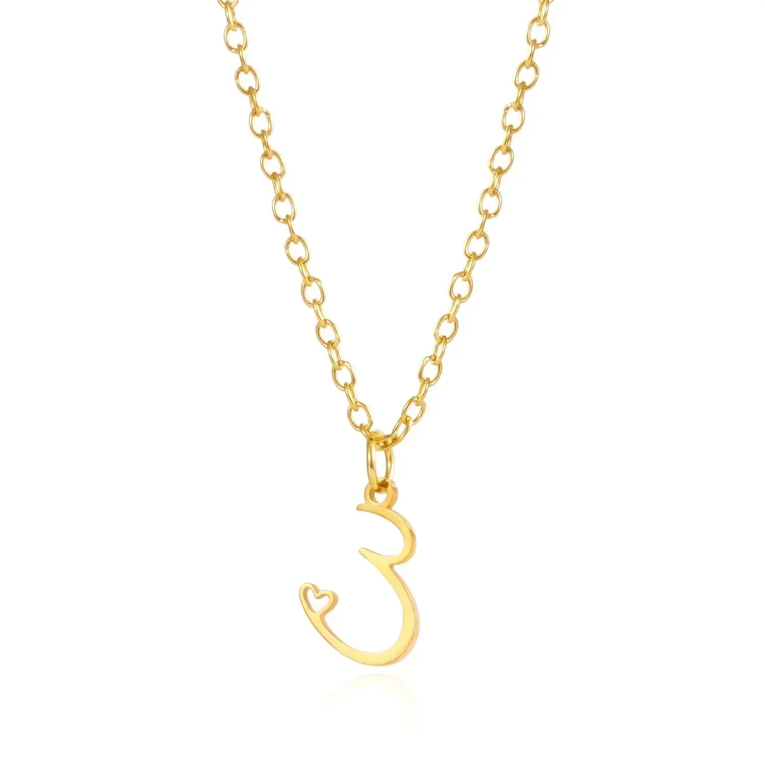 26 Initial Letters Heart Pendant Stainless Steel Necklace for Women Gold Color A-Z Alphabet Choker Chain Birthday Jewelry Gift