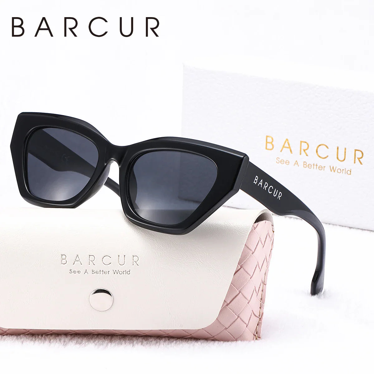 BARCUR Stylish Irregular Fashionable Unique Polarized Women’s Sunglasses – Unique Thick PC Frame with UV400 Protection – Fashion Creative Color Eyewear for Travel Shopping Outdoor Events & Party Outfits