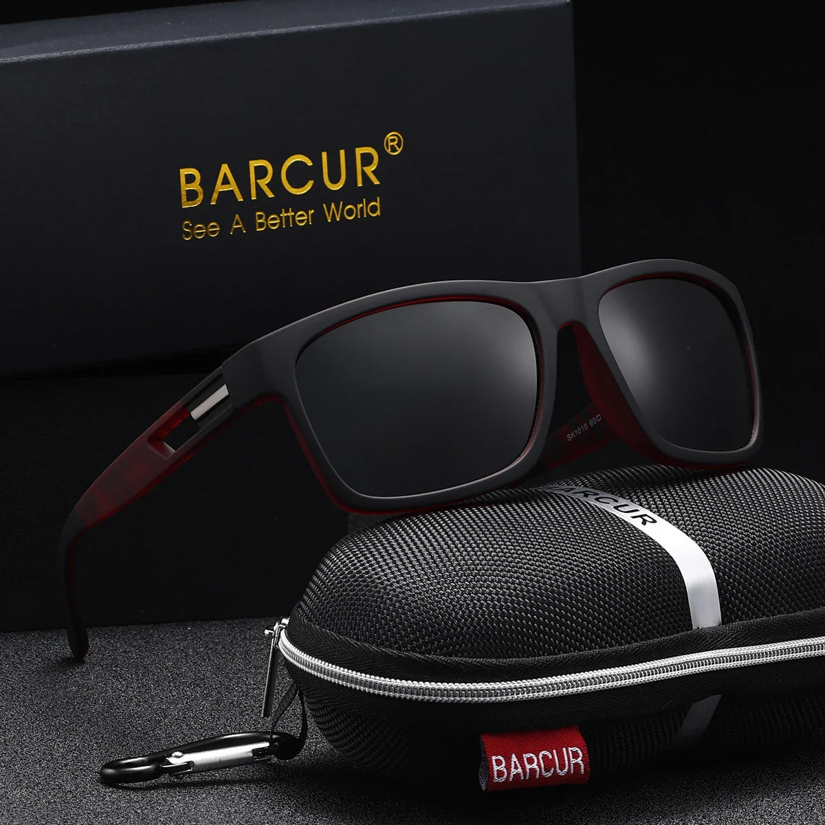 BARCUR Polarized Sport Fashion Sunglasses for Men – UV400 Protection Colorful TAC Coating Anti-Slip Polycarbonate Frame Cycling Fishing Hiking Outdoor Sports Eyewear – Durable Trendy Vintage Rectangular Design