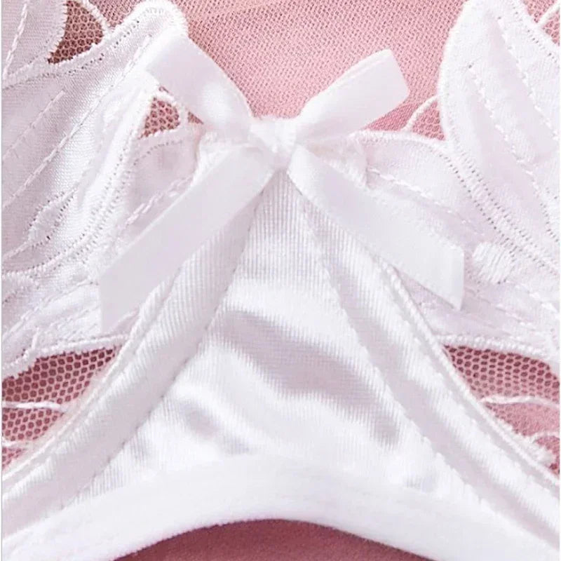 Tornova Sexy Lingerie Woman Lace Transparent Underwear Embroidery Brief Set Bra Kit Push Up Breves Sets Thin Erotic Bras New