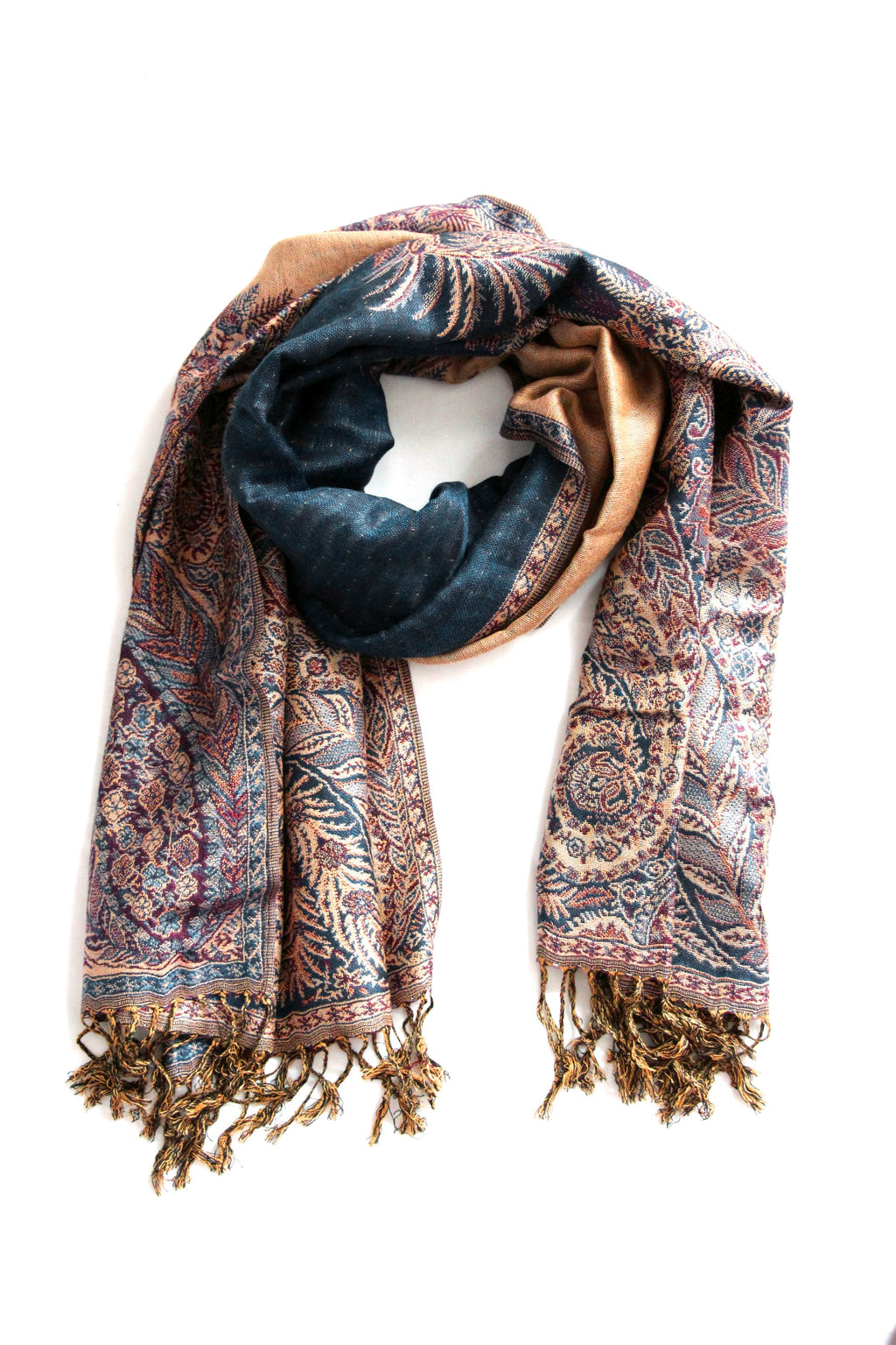 Sakkas 70" x 28" Big Paisley Jacquard Layered Woven Pashmina Shawl / Wrap Stole