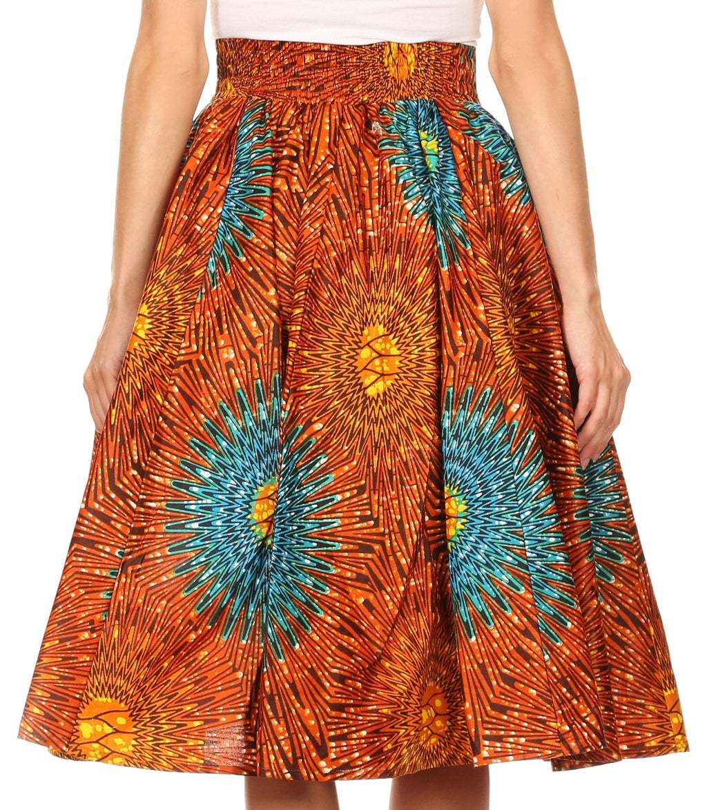 Sakkas African Dutch Ankara Wax Print Full Circle Skirt