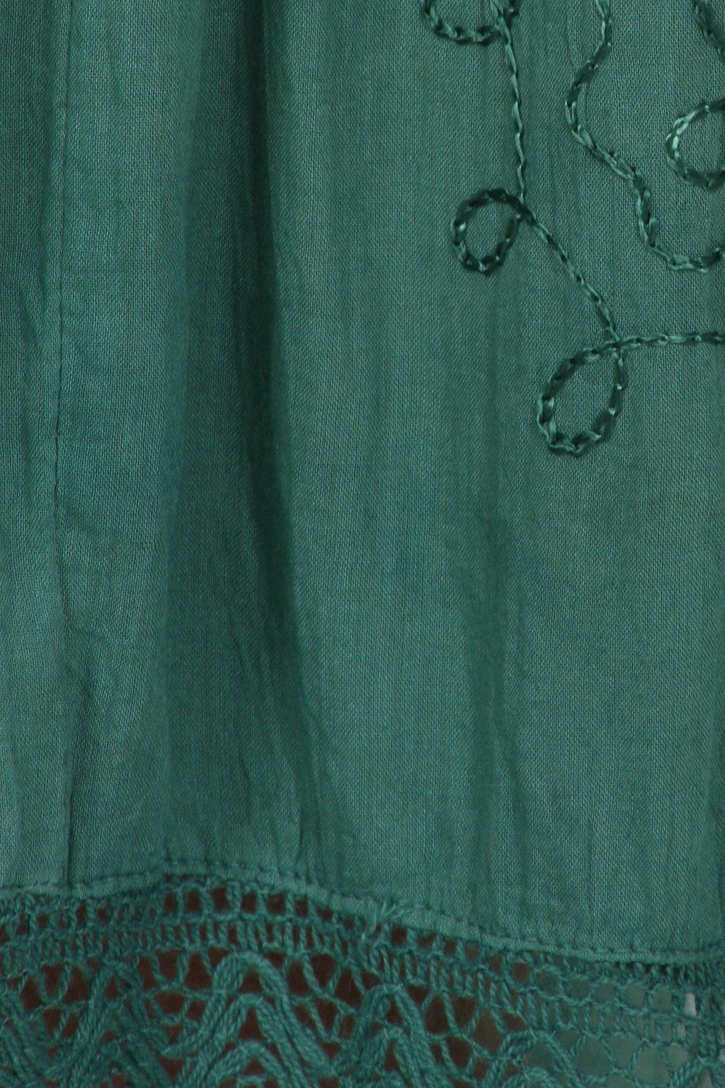 Sakkas Solid Embroidered Gypsy Bohemian Mid Length Cotton Skirt