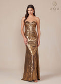 Nox Anabel T1499 Dress Strapless Metallic Satin Fitted Gown