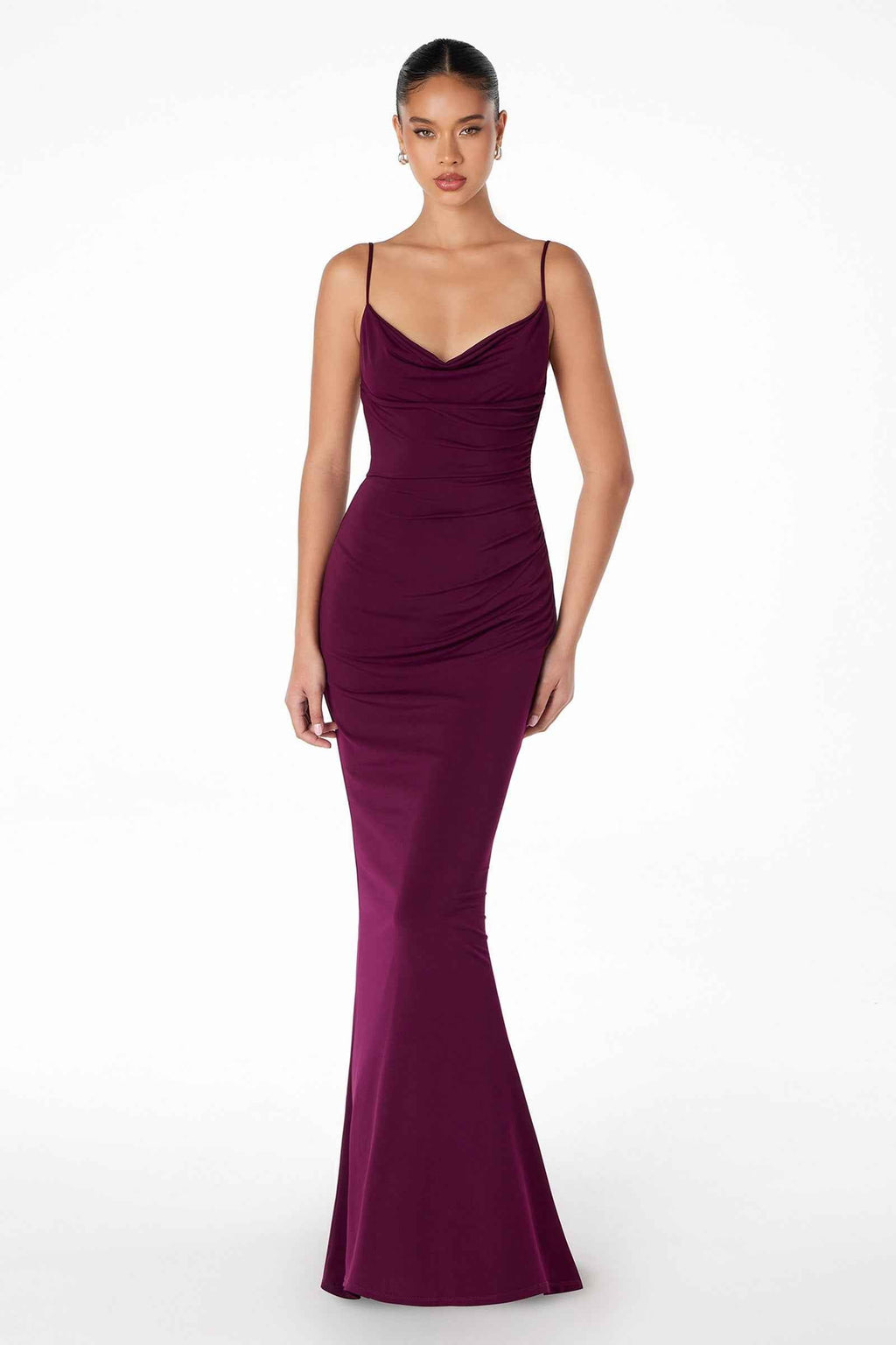 Astee T2008W Fitted Spaghetti Strap Open Back with Lace Detail Gown