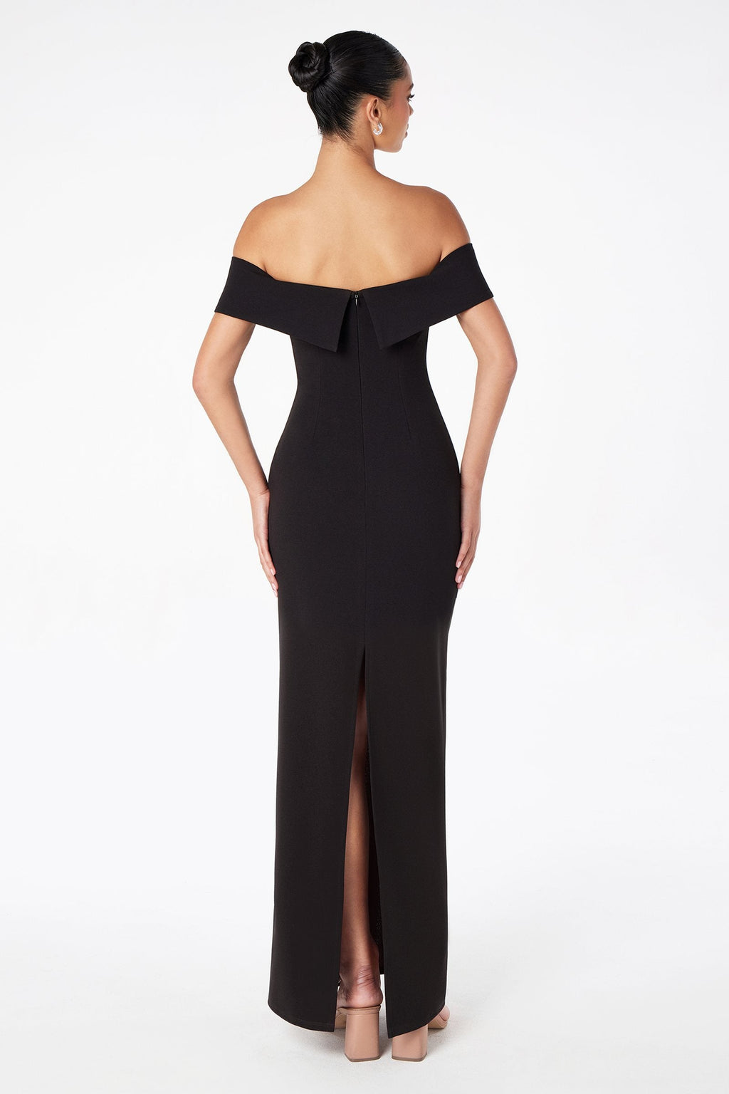Astee T2011 Off the Shoulder Fitted Evening Gown Back Slit