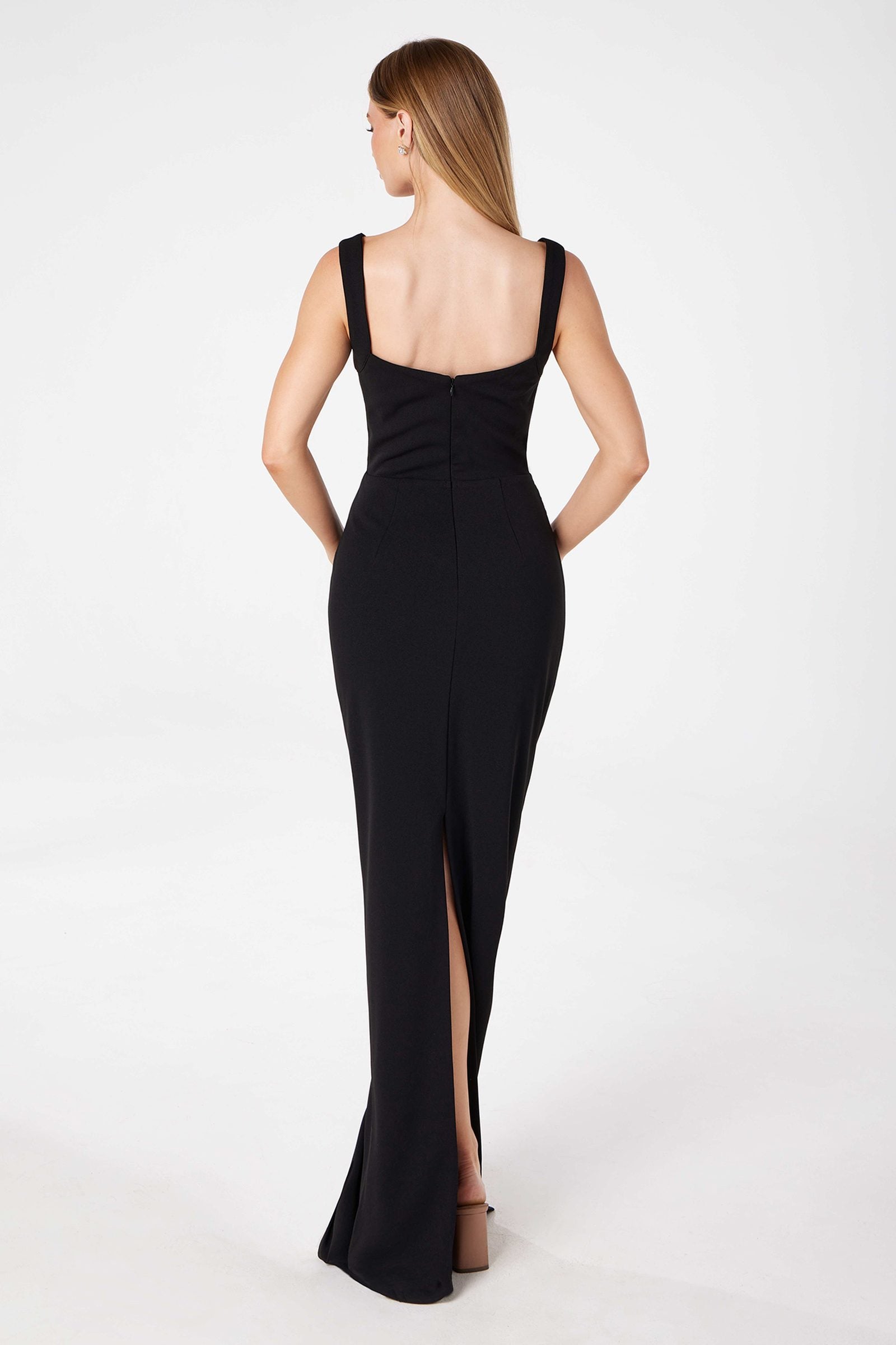Astee T3000 Classic Modest Fitted Gown with Back Leg Slit