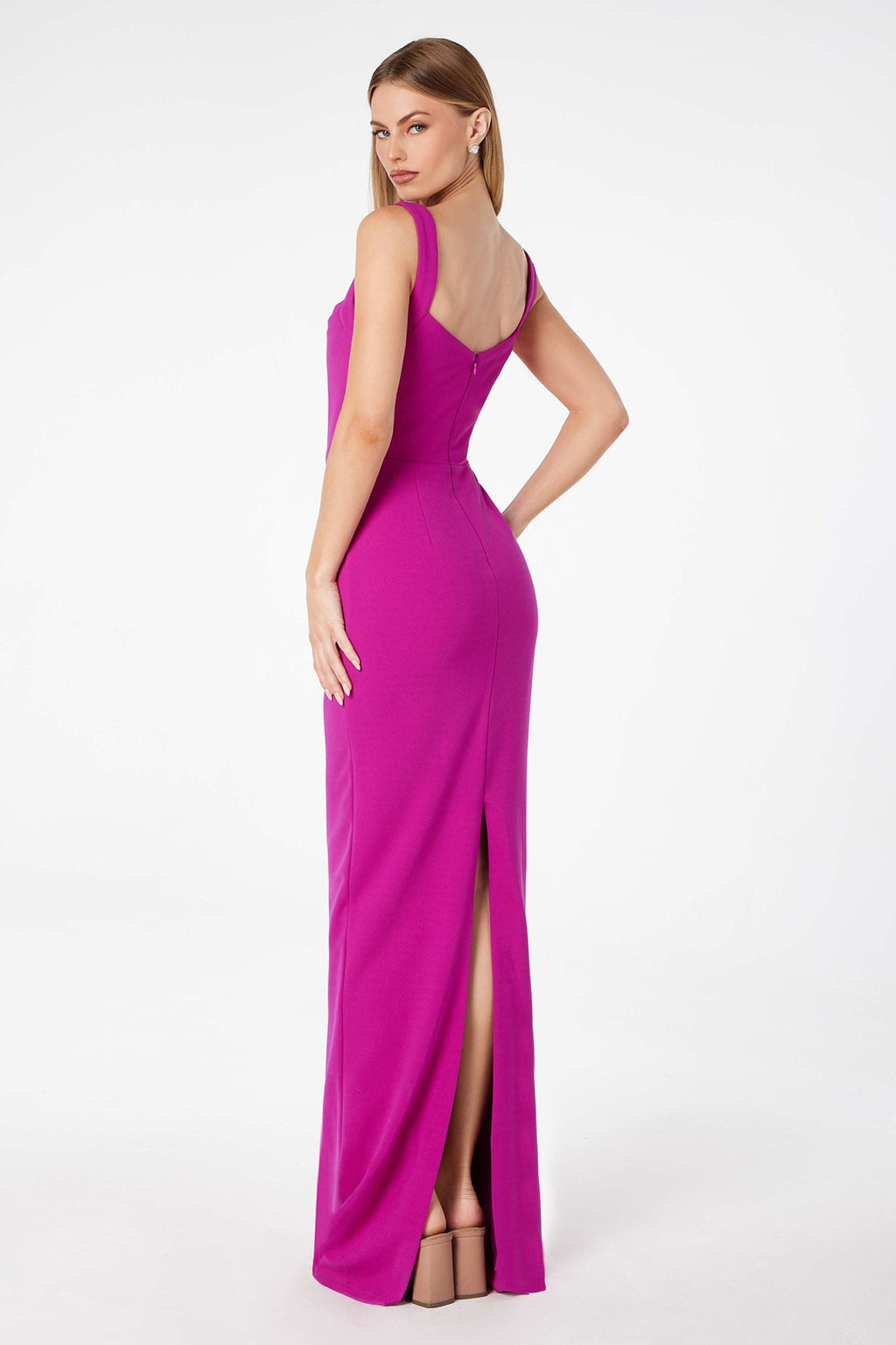 Astee T3000 Classic Modest Fitted Gown with Back Leg Slit