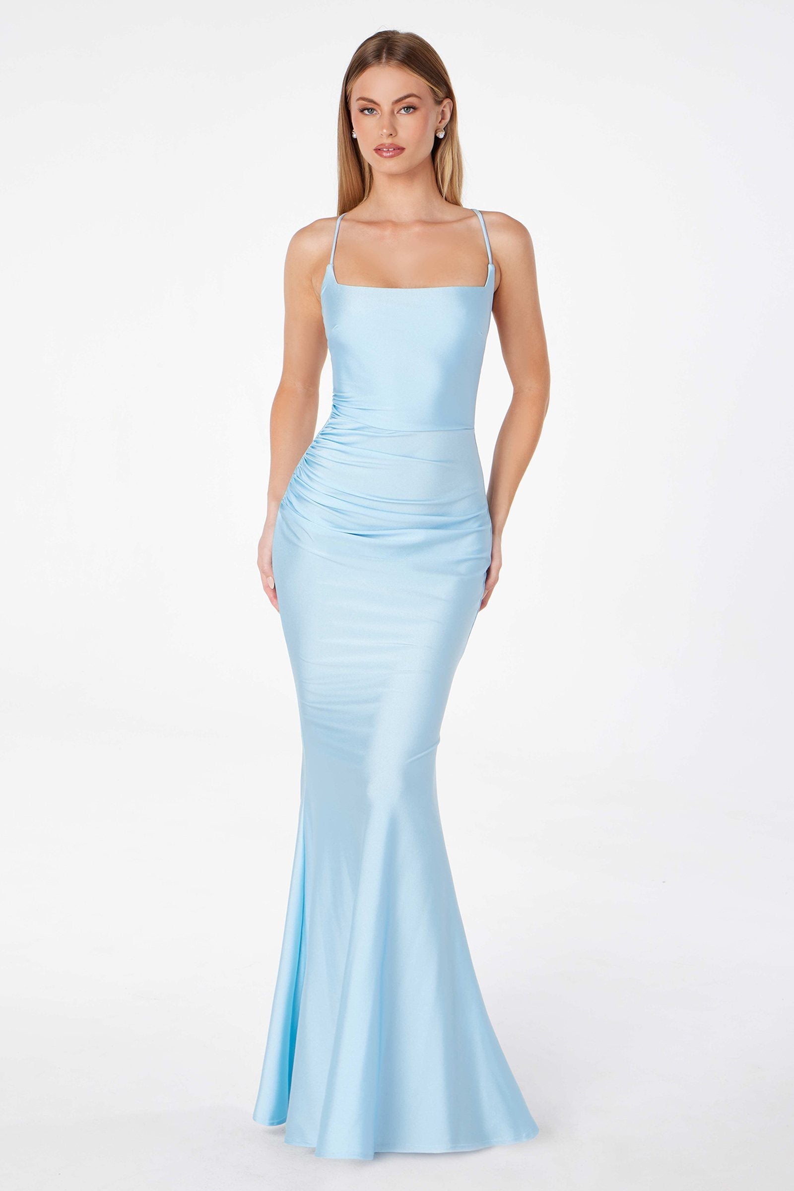 Astee T3001 Long Fitted Evening Gown Strappy Open Back