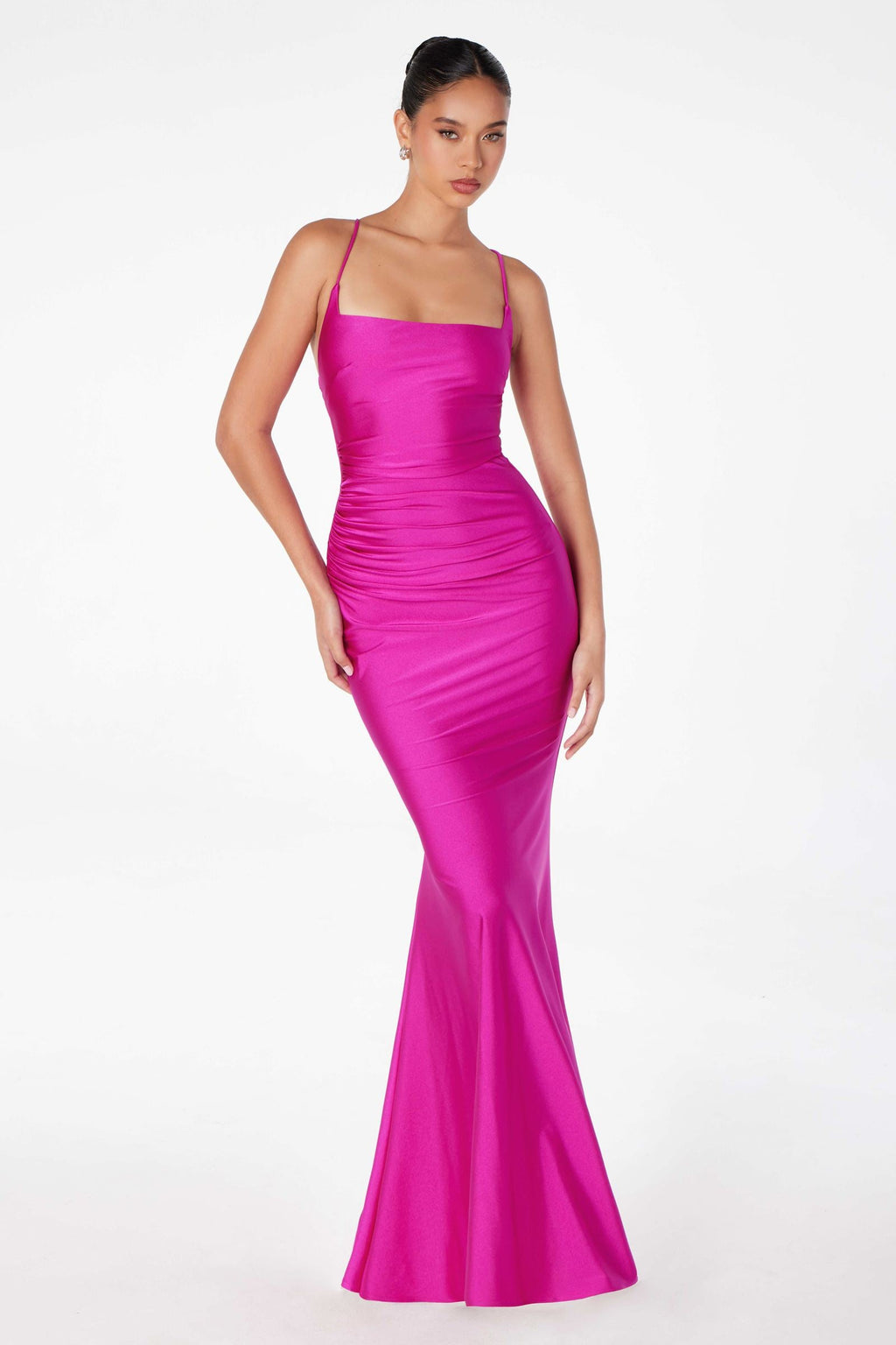 Astee T3001 Long Fitted Evening Gown Strappy Open Back