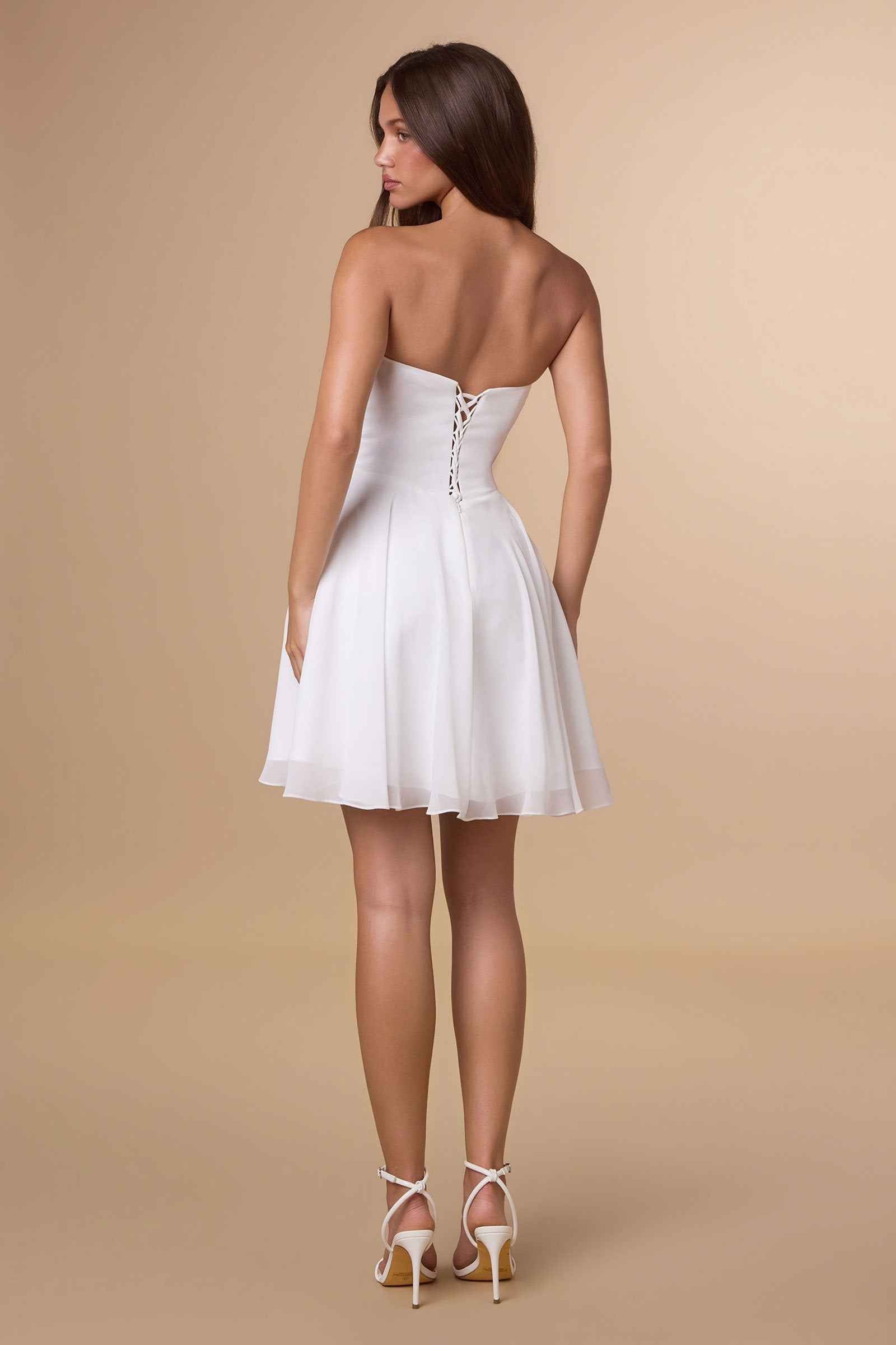Amoris T709 Short Strapless Chiffon Dress