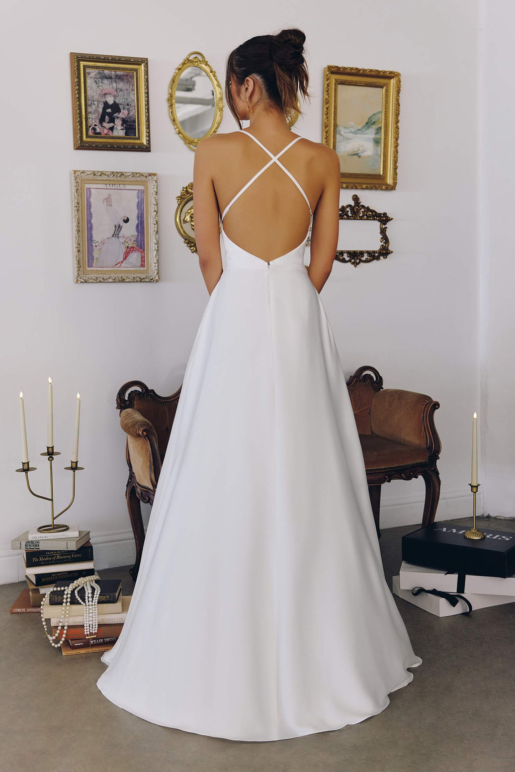 Amoris T714W A-Line Spaghetti Strap Wedding Dress