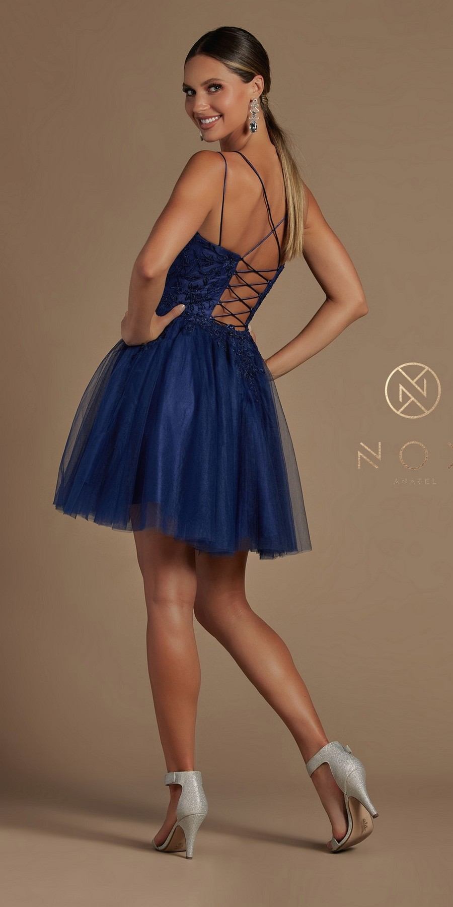 Nox Anabel T718 Short A-Line Corset Back Baby Doll Dress Tulle Skirt