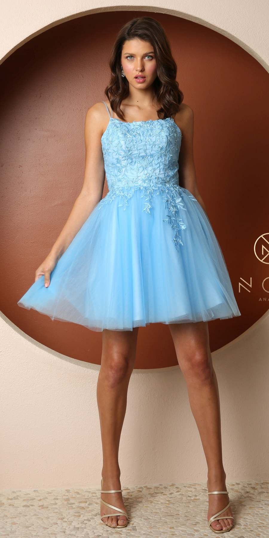 Nox Anabel T718 Short A-Line Corset Back Baby Doll Dress Tulle Skirt