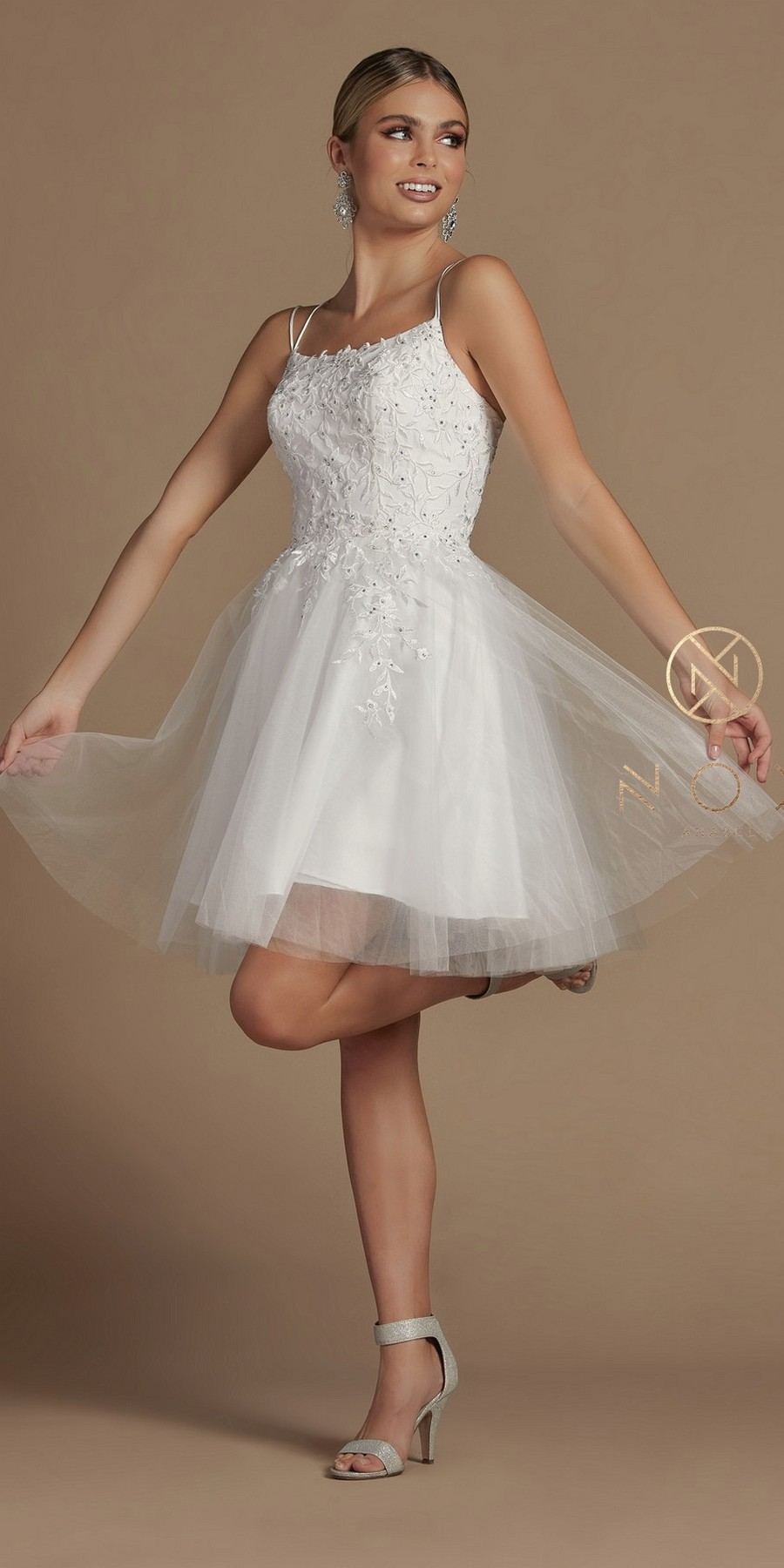 Nox Anabel T718 Short A-Line Corset Back Baby Doll Dress Tulle Skirt