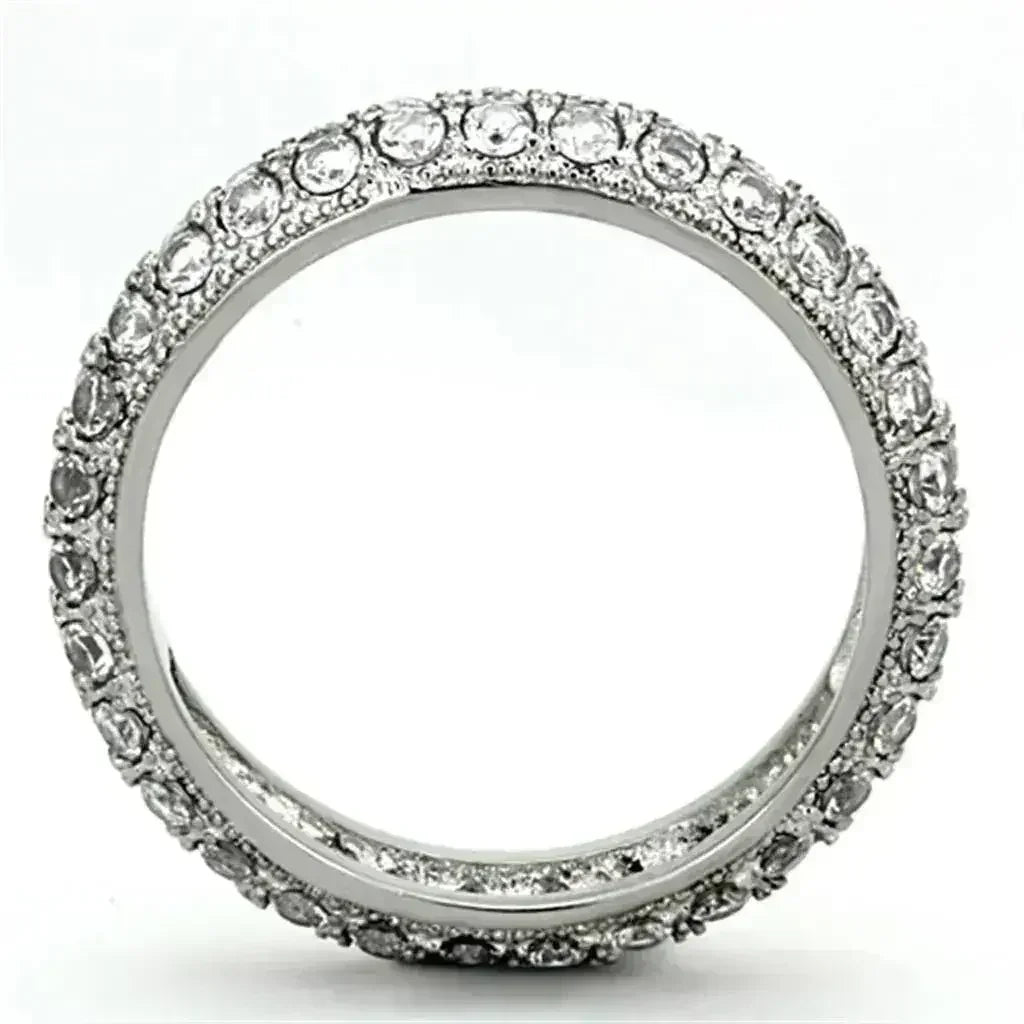 TK1225 - High polished (no plating) Stainless Steel Ring with AAA
