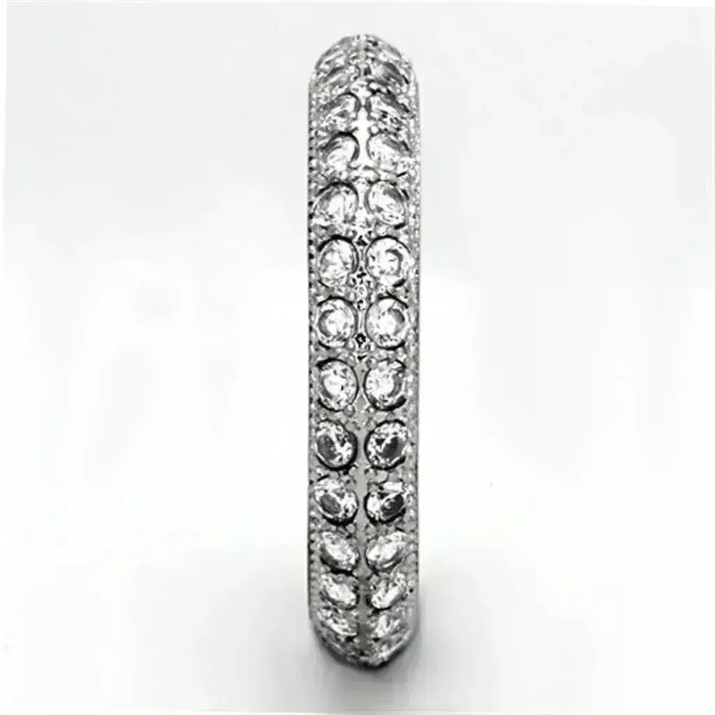 TK1225 - High polished (no plating) Stainless Steel Ring with AAA