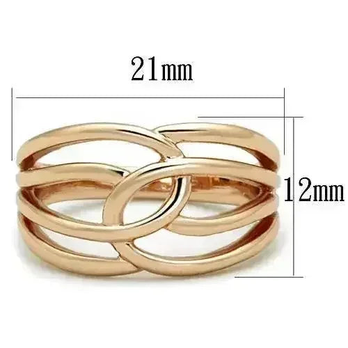 Rose Gold Stainless Steel Ring – IP Plated Band with No Stone | TK1696
