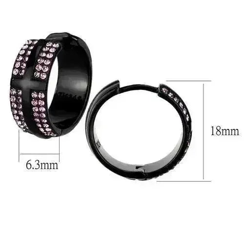 TK2386 IP Black Earrings - Light Amethyst Crystal | Femstylo