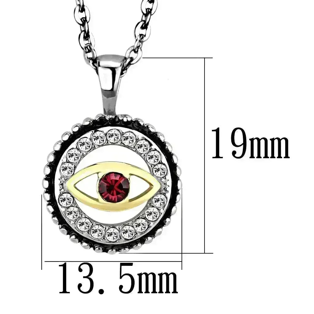 TK2527 - Two-Tone IP Gold (Ion Plating) Stainless Steel Chain Pendant