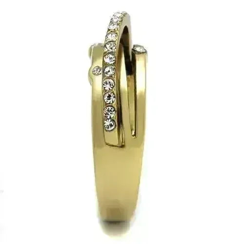 TK2611 IP Gold Stainless Steel Ring – Top Grade Crystal Luxury