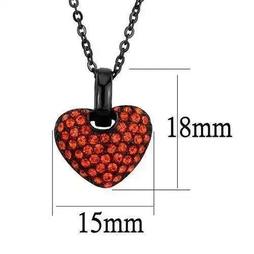 TK2791 IP Black Pendant – Orange Crystal Chain Necklace