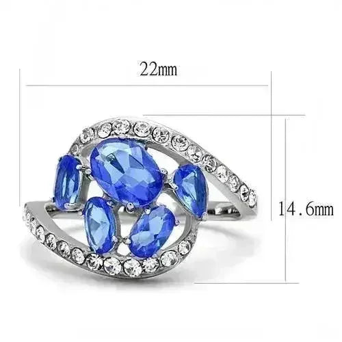 High-Polish Stainless Steel Ring – Synthetic Sapphire Simplicity